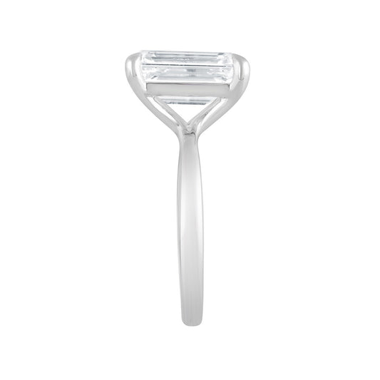 Adamante 3 ct. tw. Lab-Grown Emerald Cut Diamond Solitaire Engagement Ring in 14K White Gold close-up detail