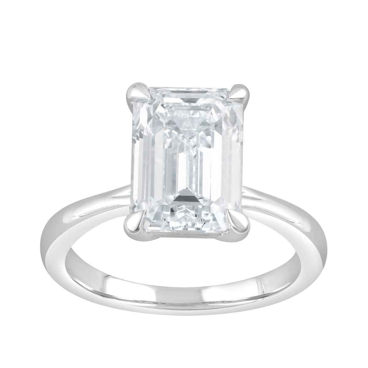 Adamante 3 ct. tw. Lab-Grown Emerald Cut Diamond Solitaire Engagement Ring in 14K White Gold