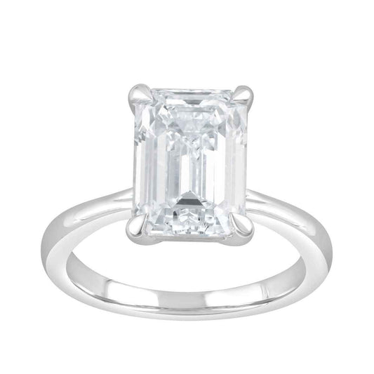 Adamante 3 ct. tw. Lab-Grown Emerald Cut Diamond Solitaire Engagement Ring in 14K White Gold