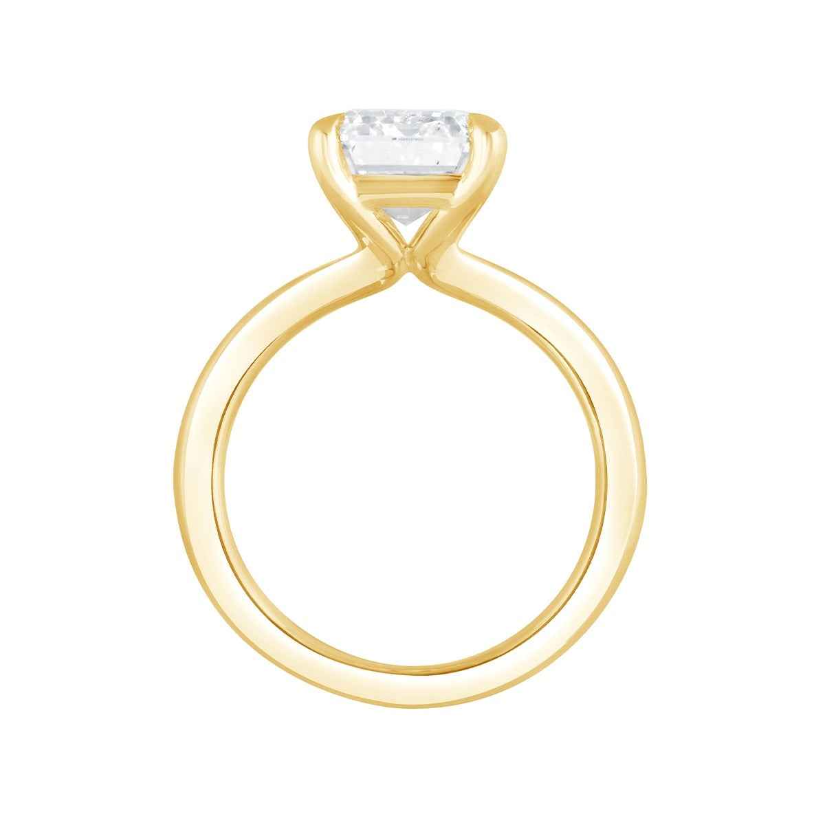 Adamante 3 ct. tw. Lab-Grown Emerald Cut Diamond Solitaire Engagement Ring in 14K Yellow Gold front view