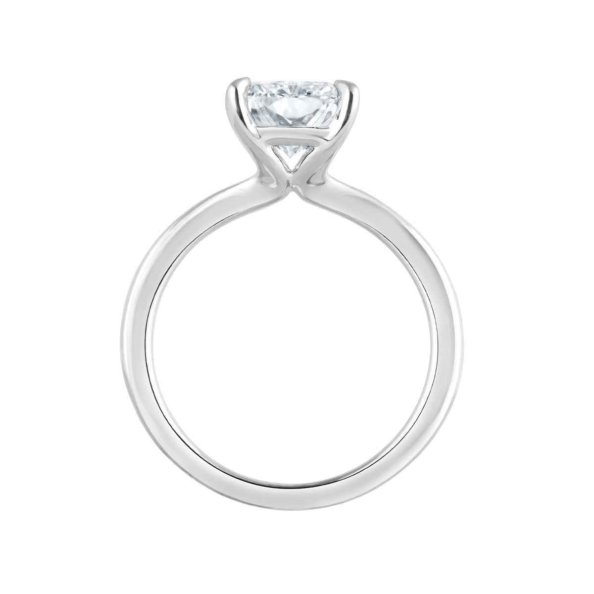 Adamante 3 ct. tw. Lab-Grown Radiant Cut Diamond Solitaire Engagement Ring in 14K White Gold front view