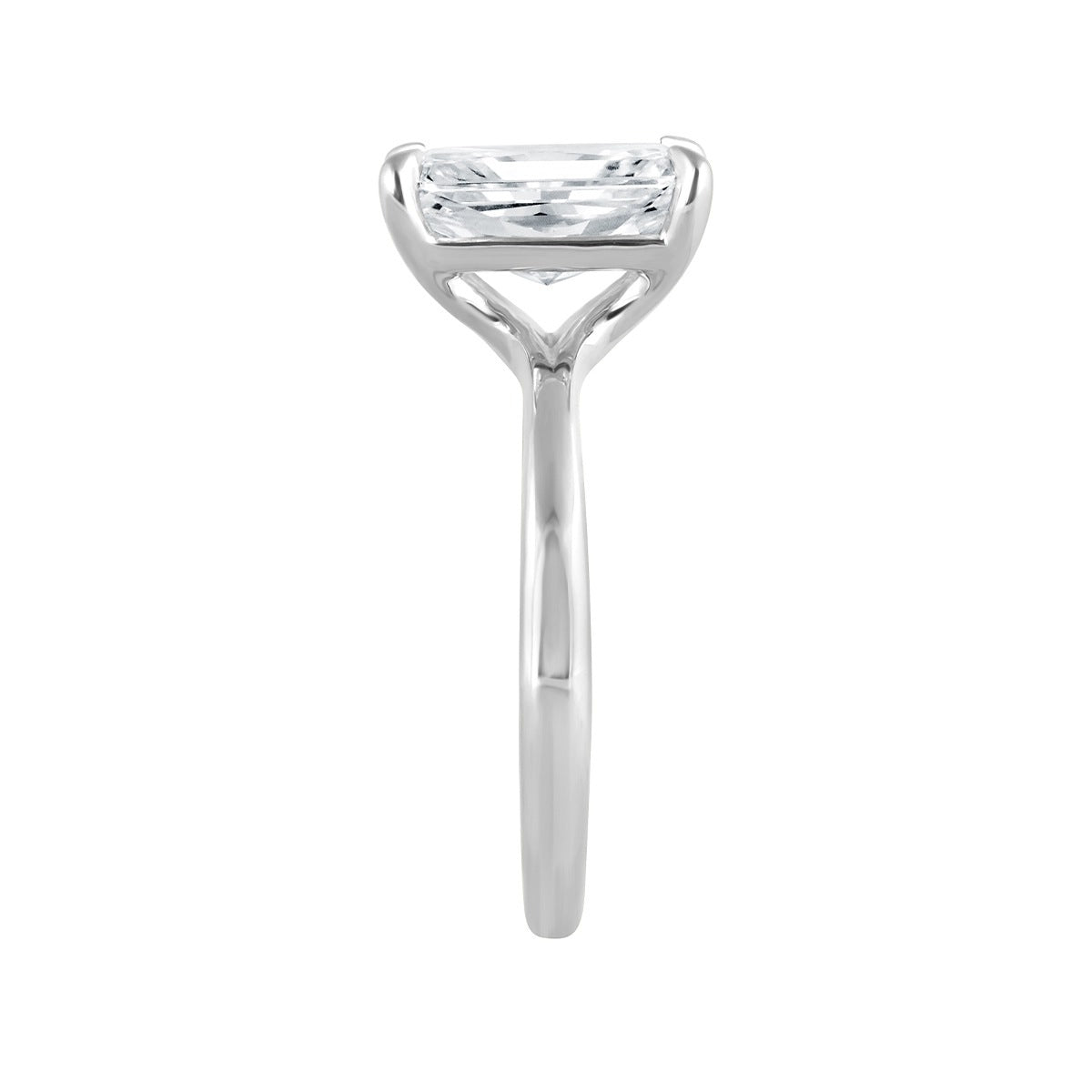 Adamante 3 ct. tw. Lab-Grown Radiant Cut Diamond Solitaire Engagement Ring in 14K White Gold close-up detail