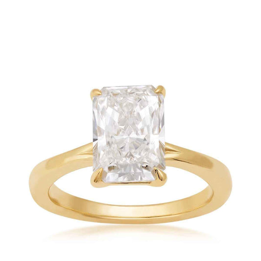 Adamante 3 ct. tw. Lab-Grown Radiant Cut Diamond Solitaire Engagement Ring in 14K Yellow Gold