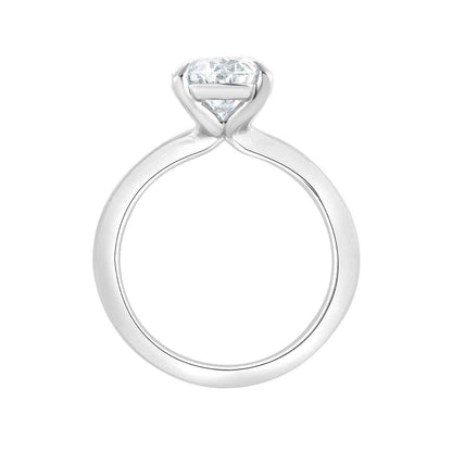 Adamante 3 ct. tw. Lab-Grown Oval Diamond Solitaire Engagement Ring in 14K White Gold front view (2)