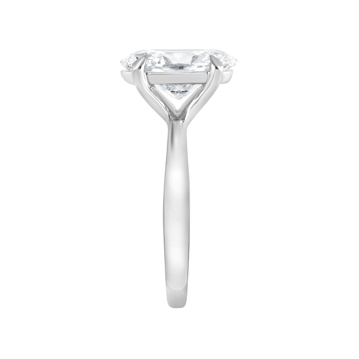 Adamante 3 ct. tw. Lab-Grown Oval Diamond Solitaire Engagement Ring in 14K White Gold close-up detail