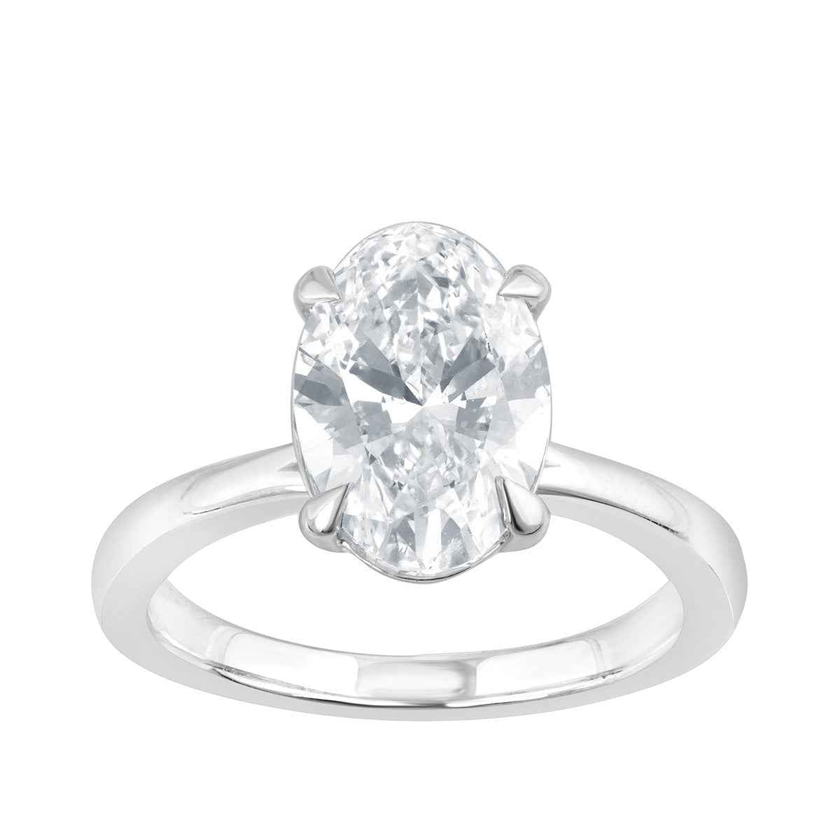 Adamante 3 ct. tw. Lab-Grown Oval Diamond Solitaire Engagement Ring in 14K White Gold (2)