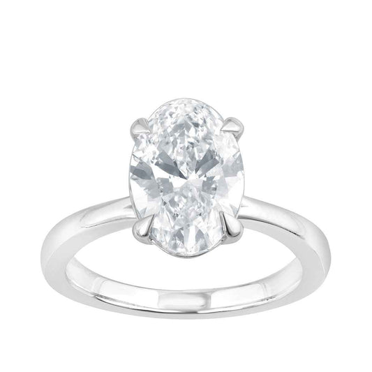 Adamante 3 ct. tw. Lab-Grown Oval Diamond Solitaire Engagement Ring in 14K White Gold (2)