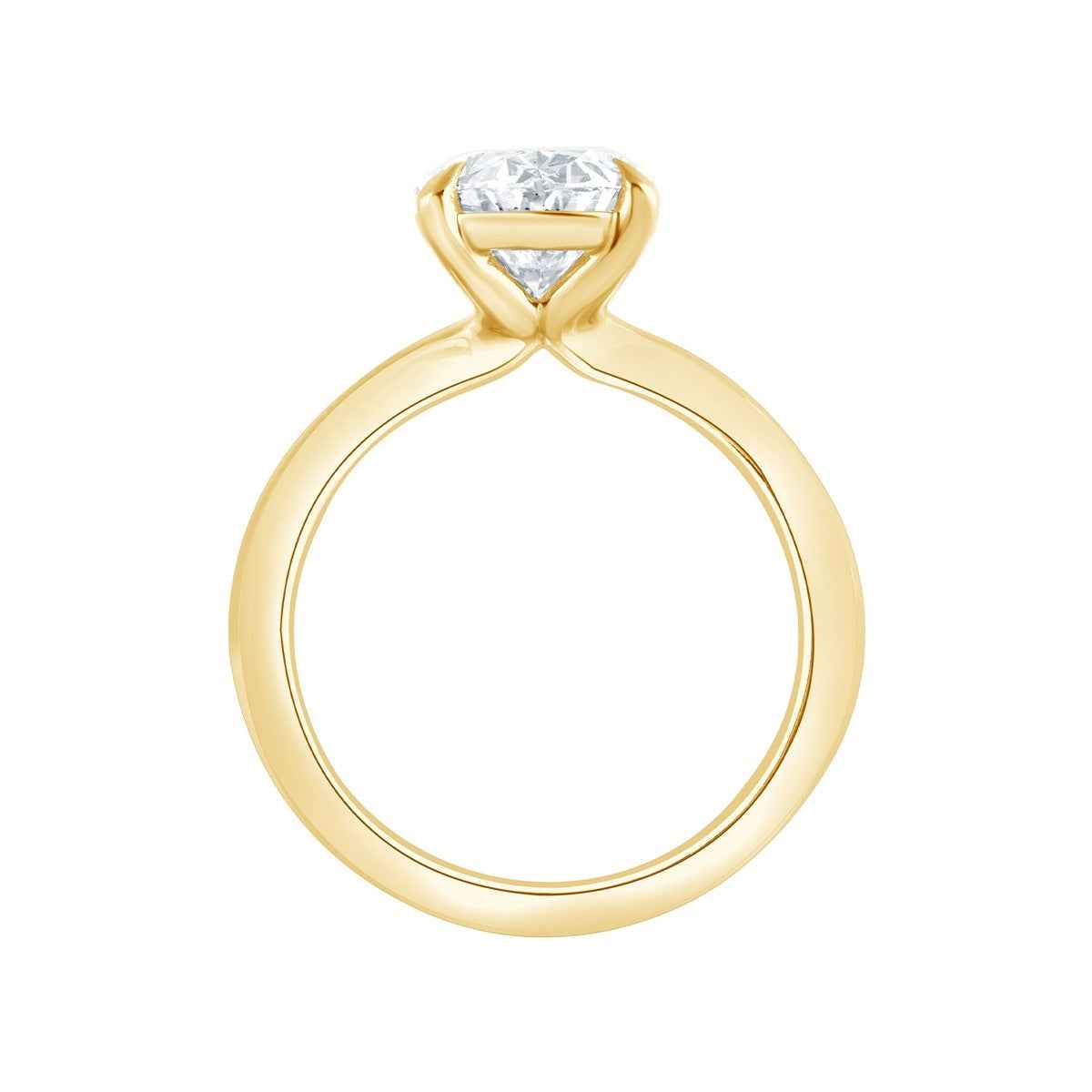 Adamante 3 ct. tw. Lab-Grown Oval Diamond Solitaire Engagement Ring in 14K Yellow Gold front view (2)