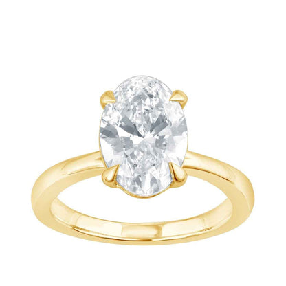 Adamante 3 ct. tw. Lab-Grown Oval Diamond Solitaire Engagement Ring in 14K Yellow Gold (2)