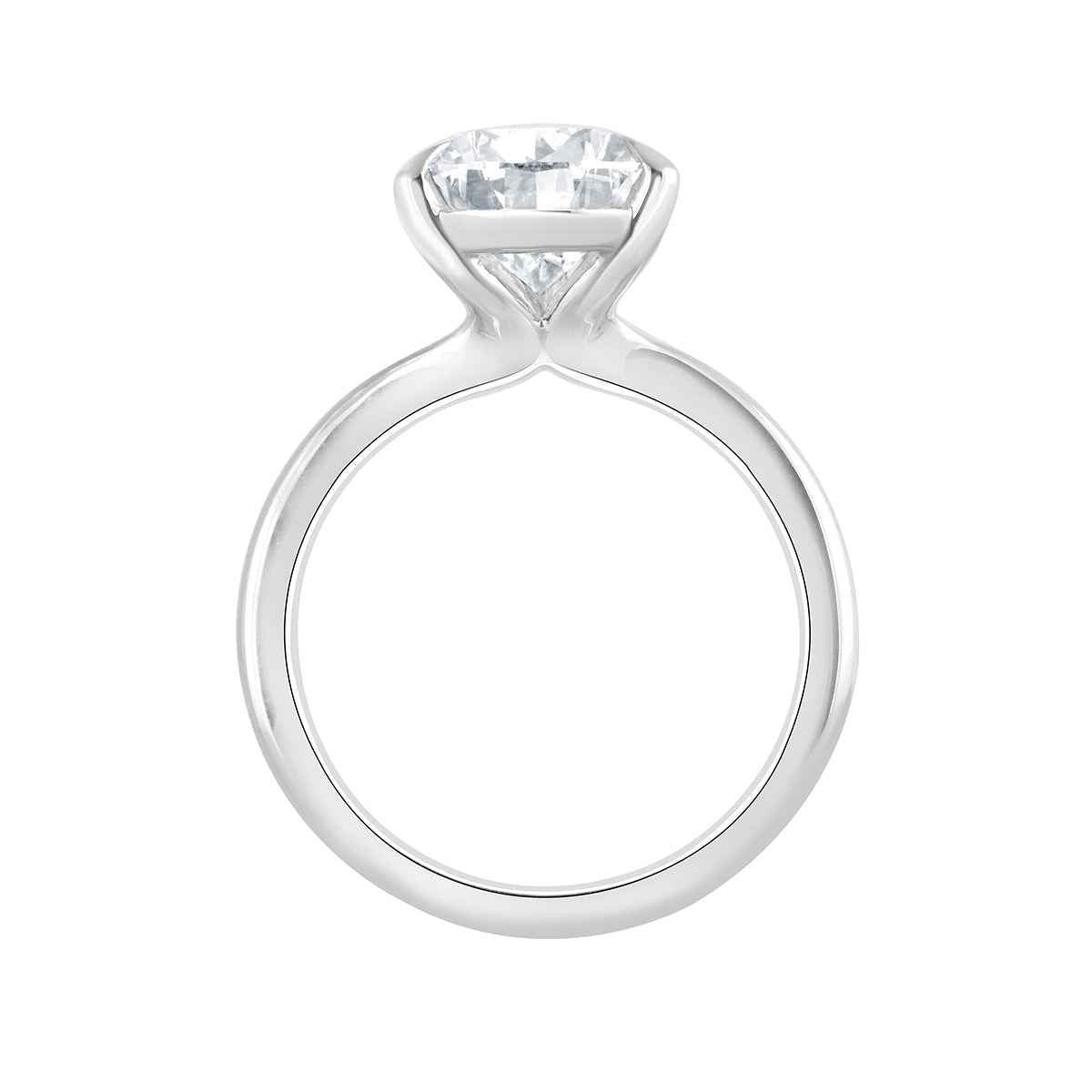 Adamante 4 ct. tw. Lab-Grown Pear Diamond Solitaire Engagement Ring in 14K White Gold front view (2)