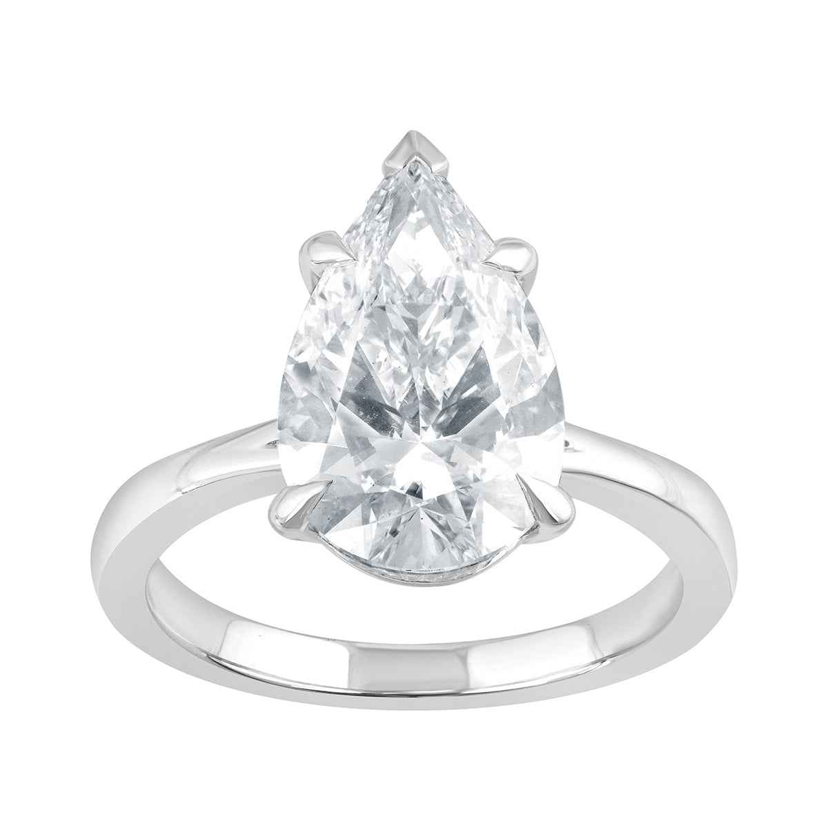 Adamante 4 ct. tw. Lab-Grown Pear Diamond Solitaire Engagement Ring in 14K White Gold (2)