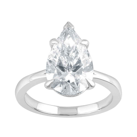 Adamante 4 ct. tw. Lab-Grown Pear Diamond Solitaire Engagement Ring in 14K White Gold (2)