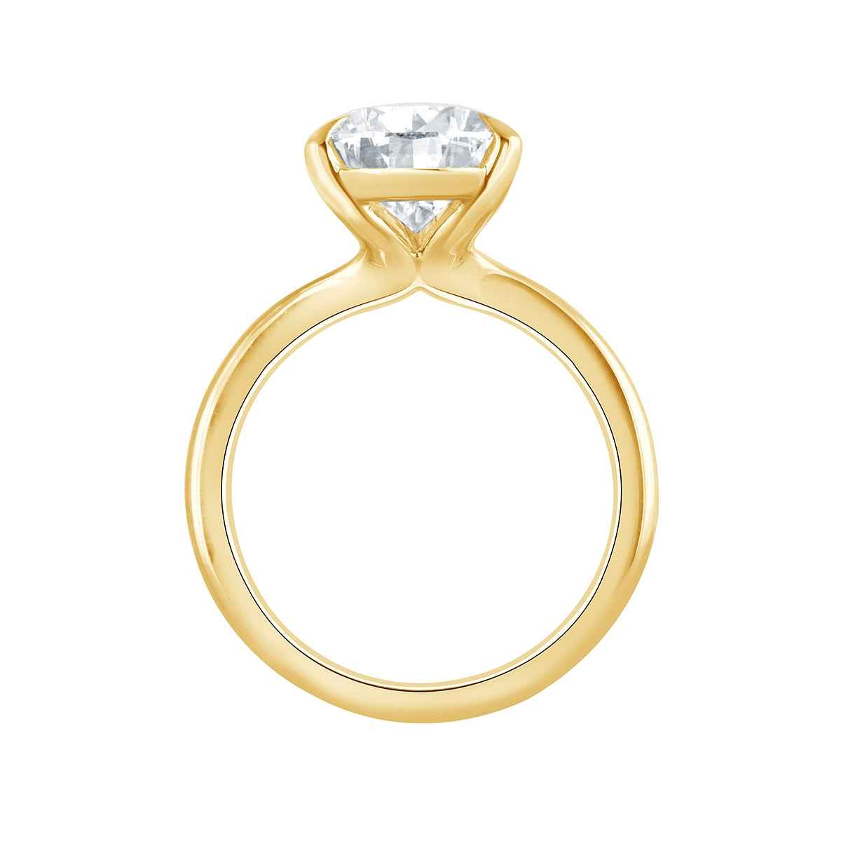 Adamante 4 ct. tw. Lab-Grown Pear Diamond Solitaire Engagement Ring in 14K Yellow & White Gold front view