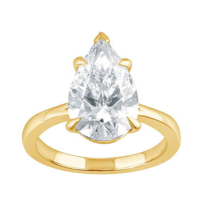 Adamante 4 ct. tw. Lab-Grown Pear Diamond Solitaire Engagement Ring in 14K Yellow & White Gold (2)