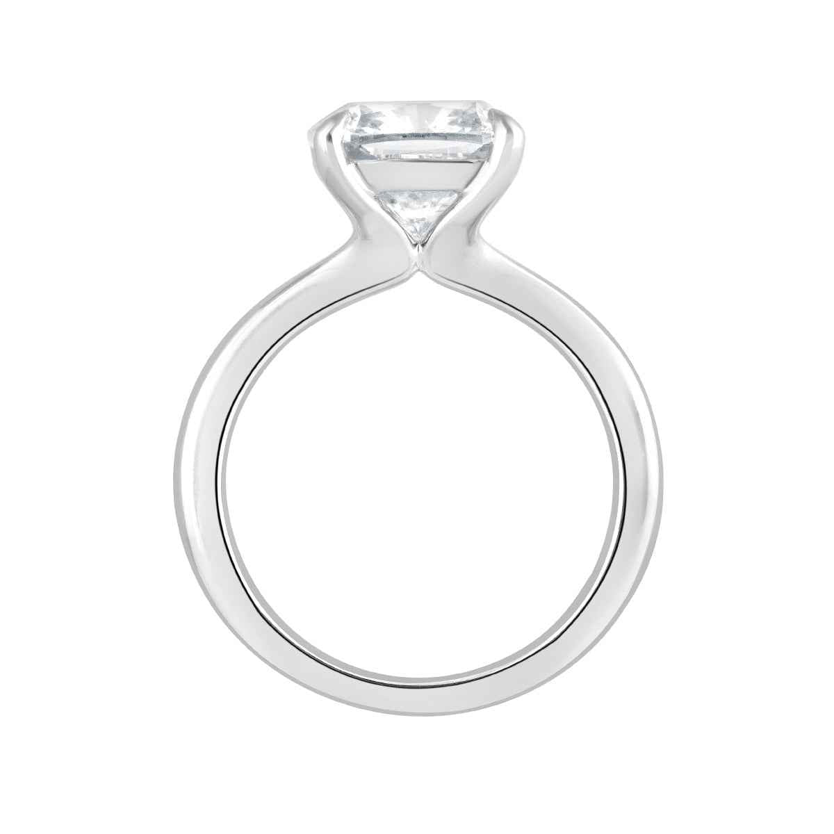 Adamante 4 ct. tw. Lab-Grown Cushion Diamond Solitaire Engagement Ring in 14K White Gold front view