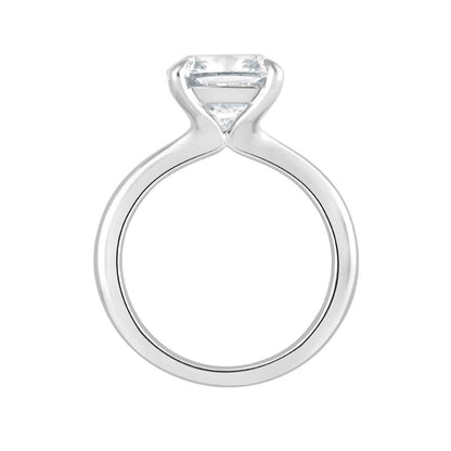 Adamante 4 ct. tw. Lab-Grown Cushion Diamond Solitaire Engagement Ring in 14K White Gold front view