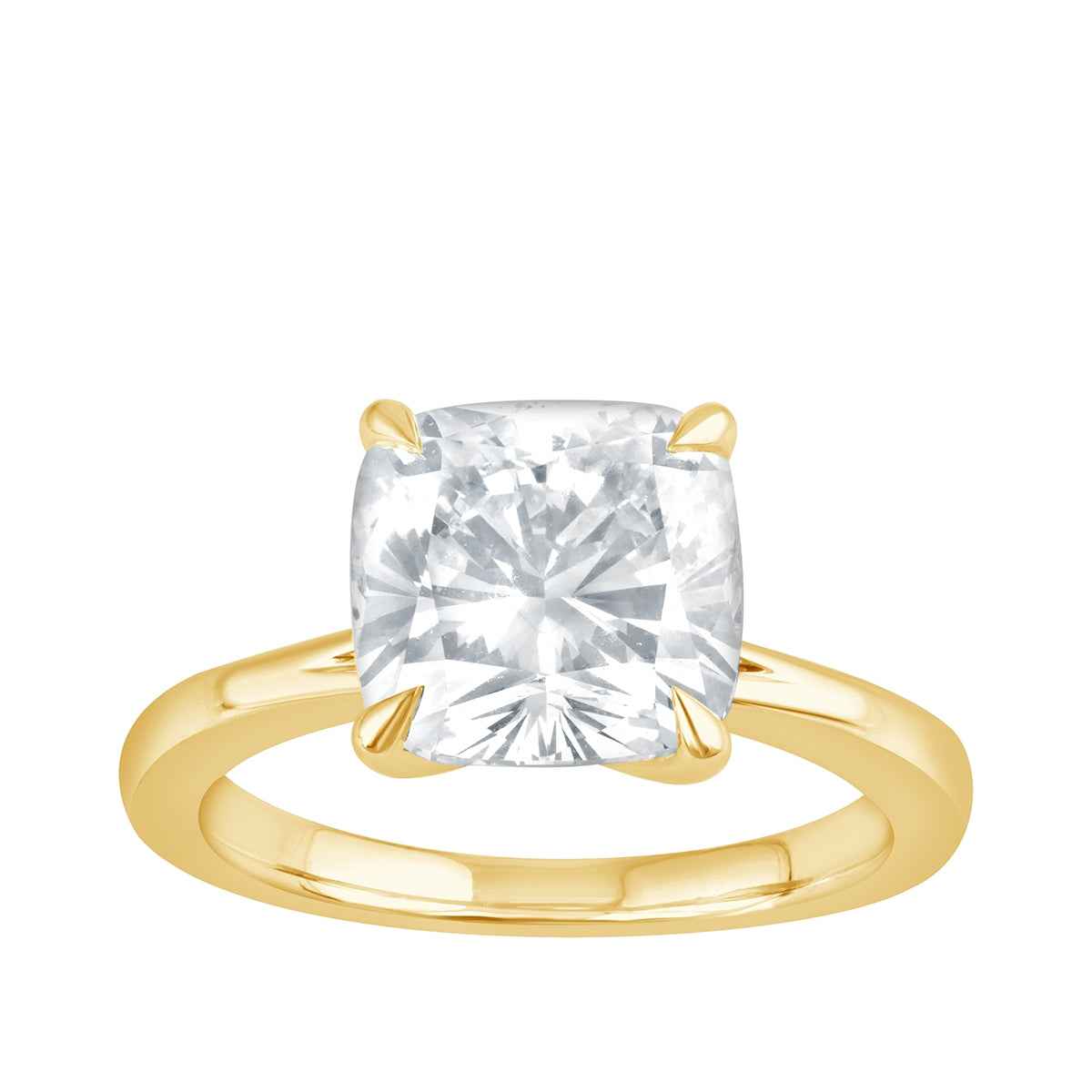 Adamante 4 ct. tw. Lab-Grown Cushion Diamond Solitaire Engagement Ring in 14K Yellow Gold