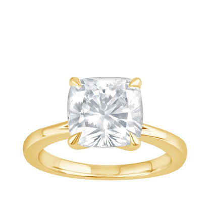 Adamante 4 ct. tw. Lab-Grown Cushion Diamond Solitaire Engagement Ring in 14K Yellow Gold