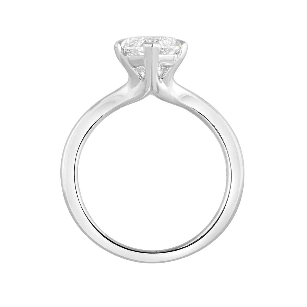 Adamanate 4 ct. tw. Lab-Grown Marquise Diamond Solitaire Engagement Ring in 14K White Gold front view
