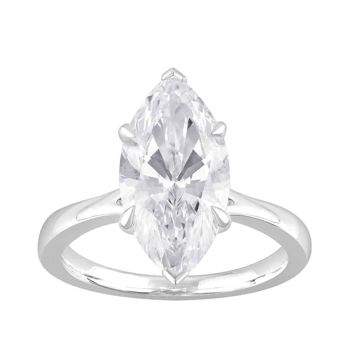 Adamanate 4 ct. tw. Lab-Grown Marquise Diamond Solitaire Engagement Ring in 14K White Gold
