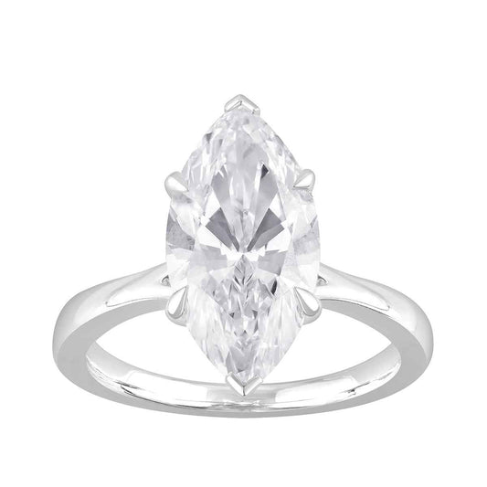 Adamanate 4 ct. tw. Lab-Grown Marquise Diamond Solitaire Engagement Ring in 14K White Gold