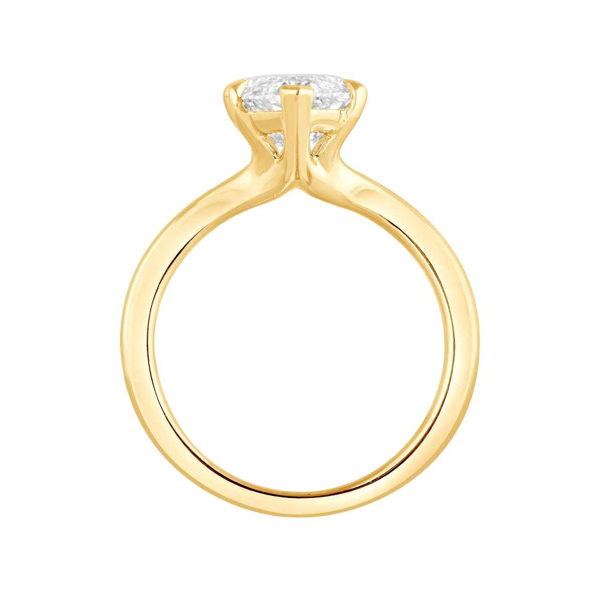 Adamante 4 ct. tw. Lab-Grown Marquise Diamond Solitaire Engagement Ring in 14K Yellow Gold front view