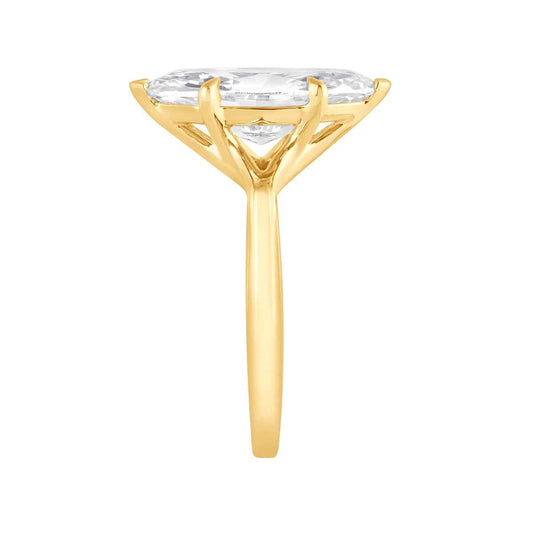 Adamante 4 ct. tw. Lab-Grown Marquise Diamond Solitaire Engagement Ring in 14K Yellow Gold close-up detail