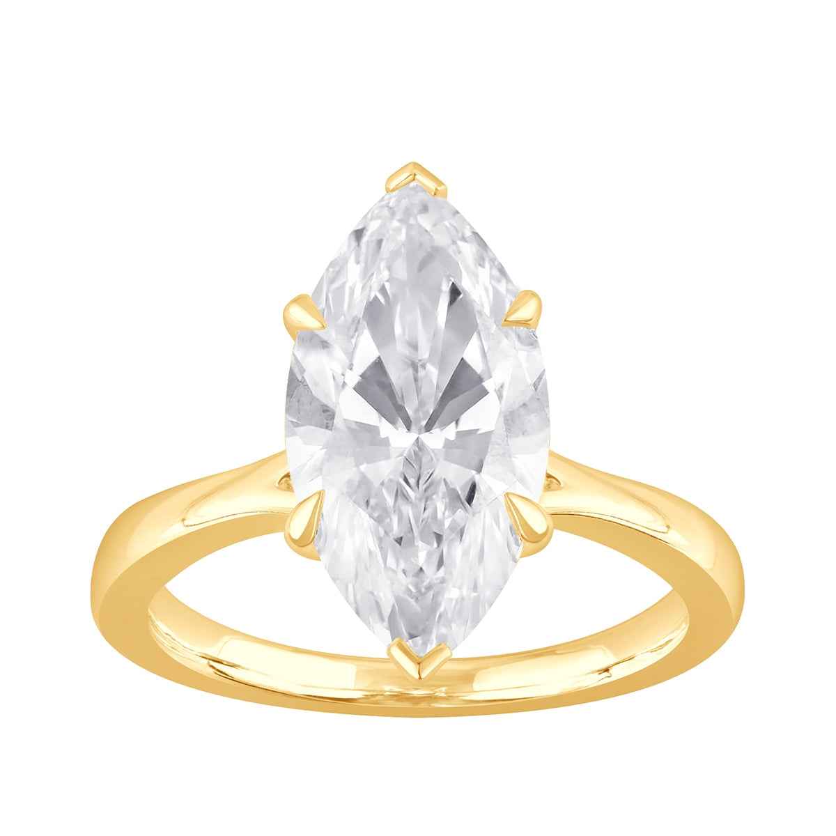 Adamante 4 ct. tw. Lab-Grown Marquise Diamond Solitaire Engagement Ring in 14K Yellow Gold