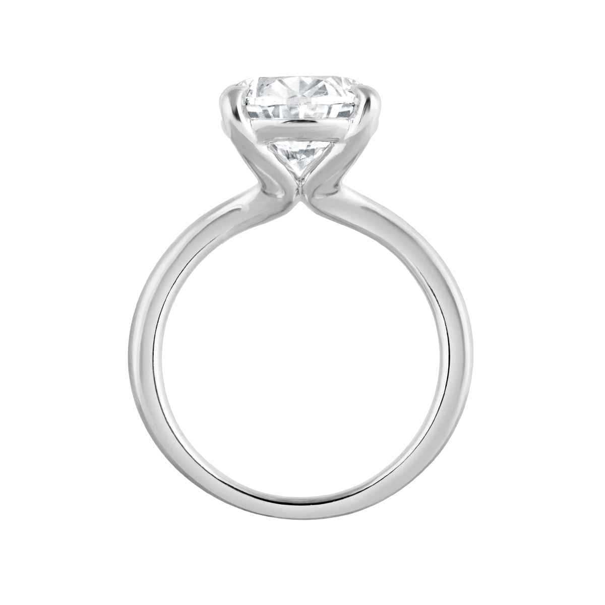 Adamante 5 ct. tw. Lab-Grown Oval Diamond Solitaire Engagement Ring in 14K White Gold front view