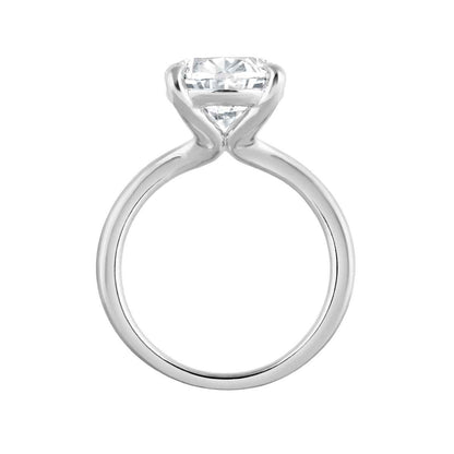 Adamante 5 ct. tw. Lab-Grown Oval Diamond Solitaire Engagement Ring in 14K White Gold front view