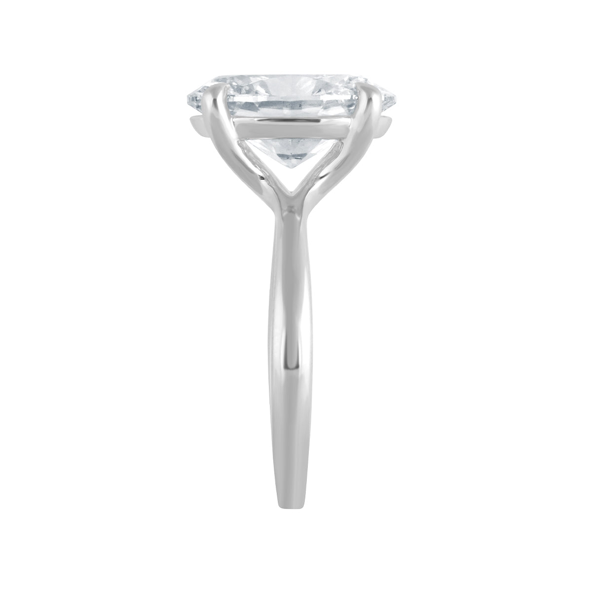Adamante 5 ct. tw. Lab-Grown Oval Diamond Solitaire Engagement Ring in 14K White Gold close-up detail