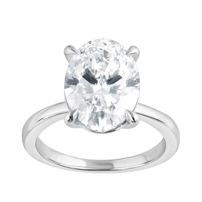 Adamante 5 ct. tw. Lab-Grown Oval Diamond Solitaire Engagement Ring in 14K White Gold