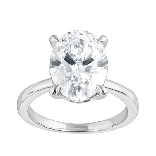 Adamante 5 ct. tw. Lab-Grown Oval Diamond Solitaire Engagement Ring in 14K White Gold