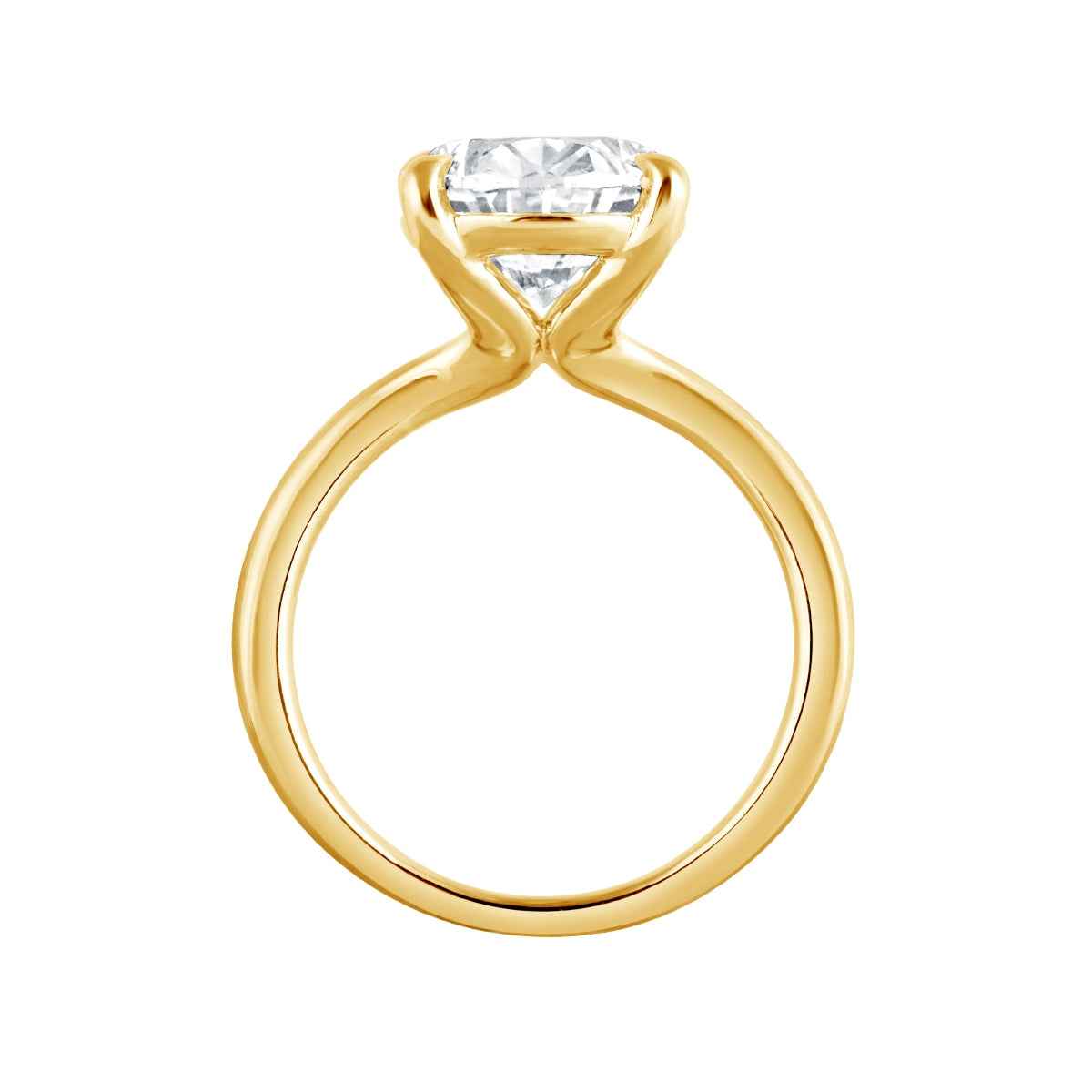 Adamante 5 ct. tw. Lab-Grown Oval Diamond Solitaire Engagement Ring in 14K Yellow Gold front view