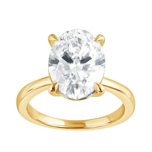 Adamante 5 ct. tw. Lab-Grown Oval Diamond Solitaire Engagement Ring in 14K Yellow Gold