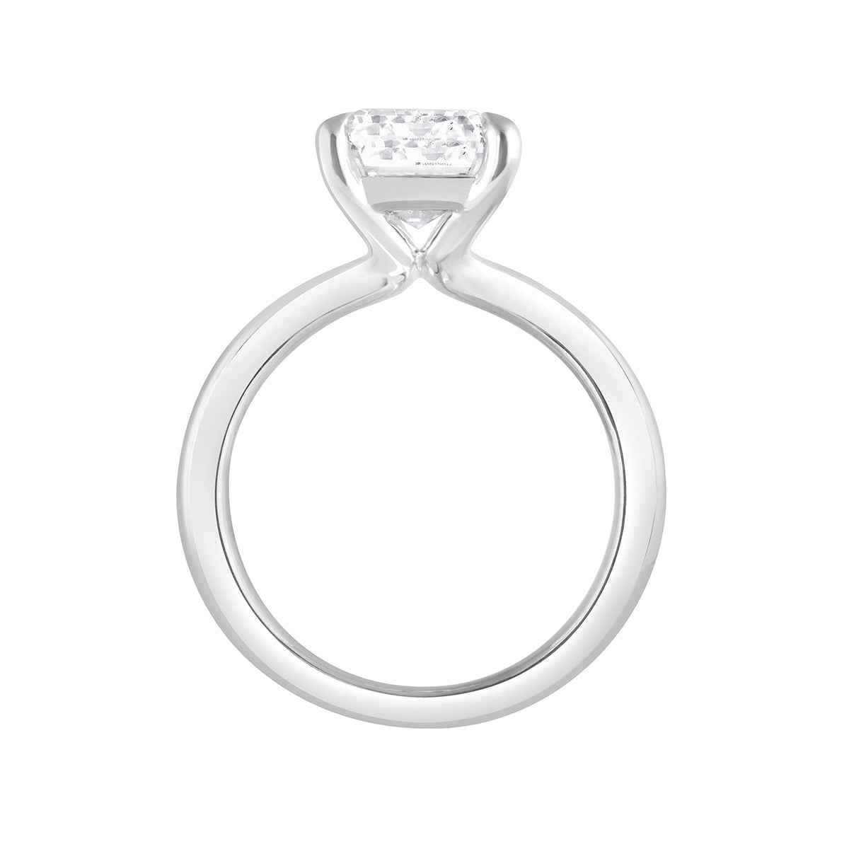 Adamante 5 ct. tw. Lab-Grown Emerald Cut Diamond Solitaire Engagement Ring in 14K White Gold front view