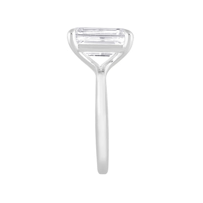 Adamante 5 ct. tw. Lab-Grown Emerald Cut Diamond Solitaire Engagement Ring in 14K White Gold close-up detail