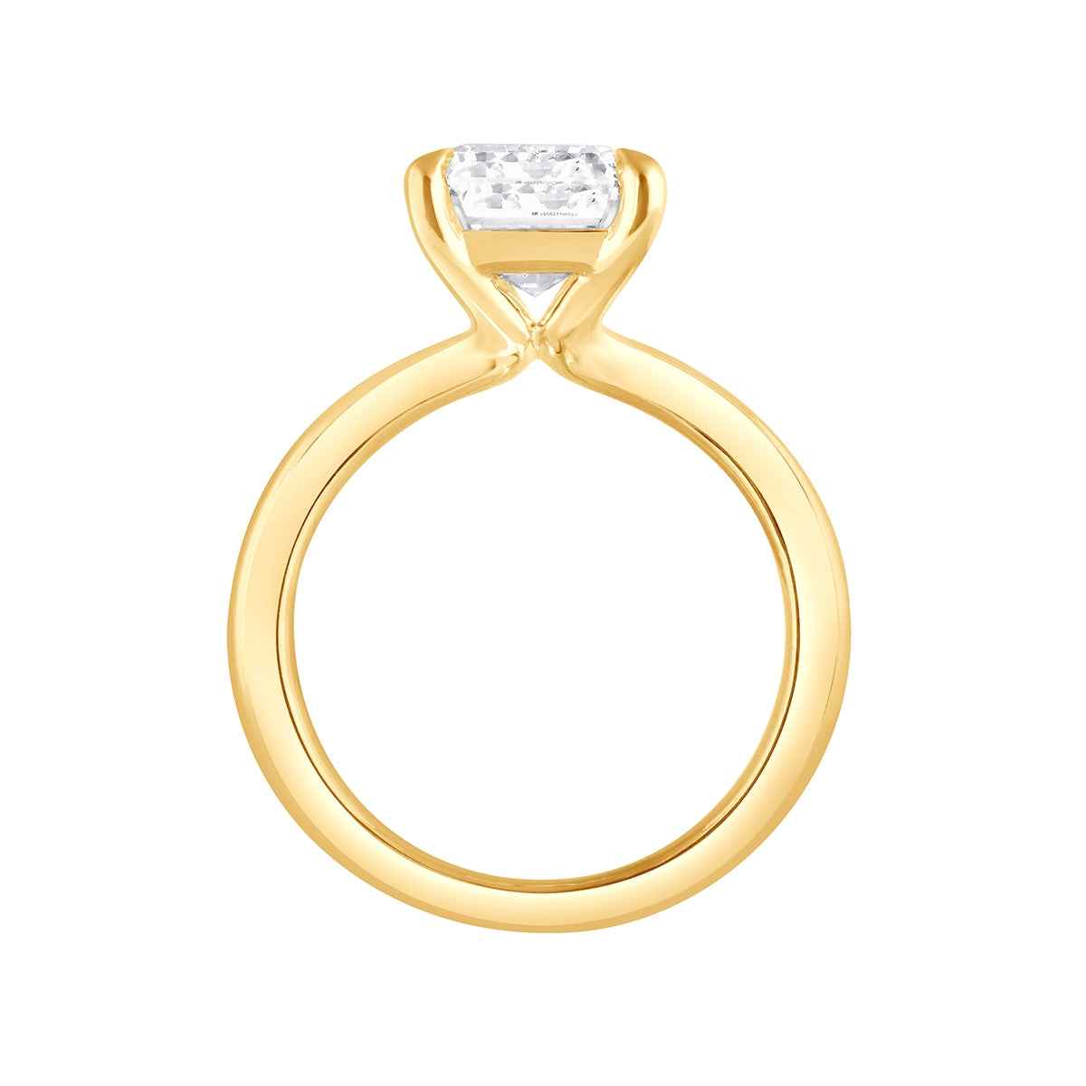 Adamante 5 ct. tw. Lab-Grown Emerald Cut Diamond Solitaire Engagement Ring in 14K Yellow Gold front view