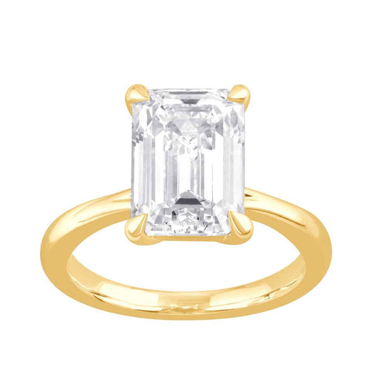 Adamante 5 ct. tw. Lab-Grown Emerald Cut Diamond Solitaire Engagement Ring in 14K Yellow Gold