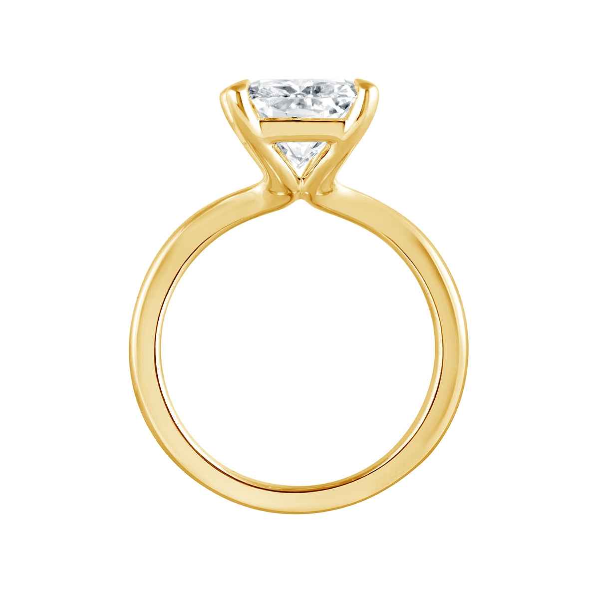 Adamante 5 ct. tw. Lab-Grown Radiant Cut Diamond Solitaire Engagement Ring in 14K Yellow Gold front view