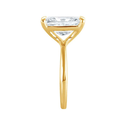 Adamante 5 ct. tw. Lab-Grown Radiant Cut Diamond Solitaire Engagement Ring in 14K Yellow Gold close-up detail