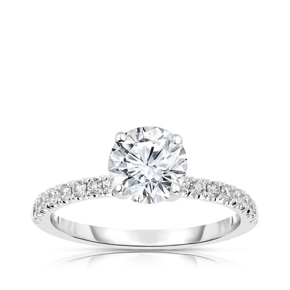 Natural 3/4 ct. tw. Round Brilliant Diamond Engagement Ring in 14K White Gold