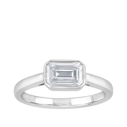 Adamante 1 ct. tw. Lab-Grown Emerald Cut Diamond Solitaire Engagement Ring in 14K White Gold (2)