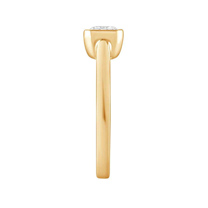 Adamante 1 ct. tw. Lab-Grown Emerald Cut Diamond Solitaire Engagement Ring in 14K Yellow Gold close-up detail