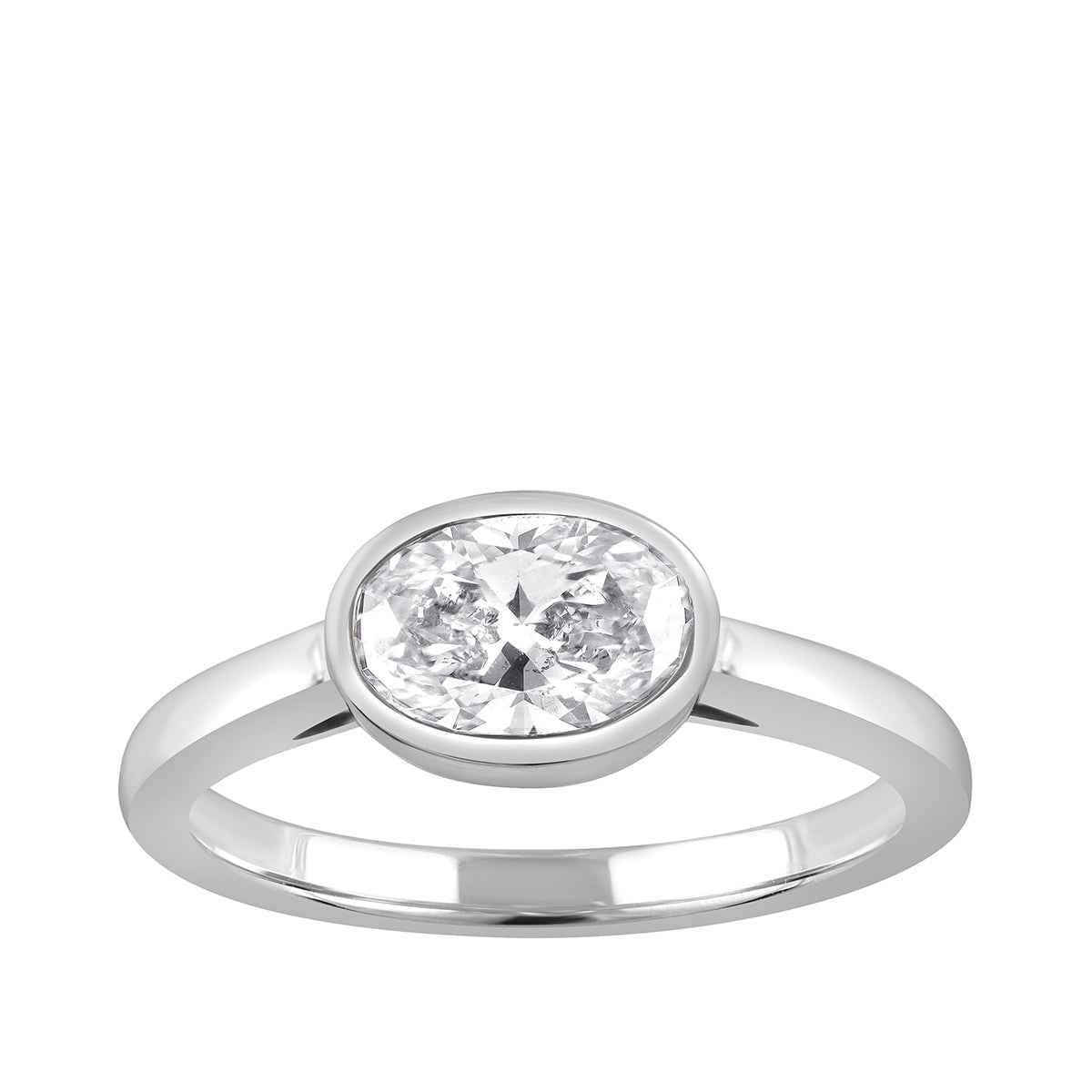 Adamante 1 ct. tw. Lab-Grown Oval Diamond Solitaire Engagement Ring in 14K White Gold (2)