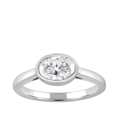 Adamante 1 ct. tw. Lab-Grown Oval Diamond Solitaire Engagement Ring in 14K White Gold (2)