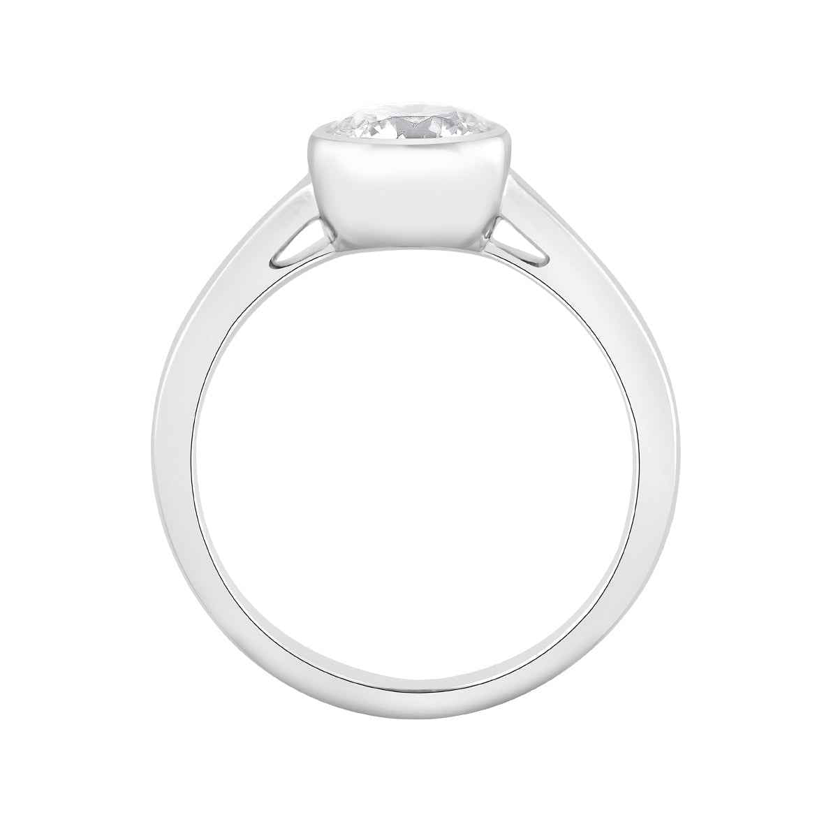 Adamante 1 ct. tw. Lab-Grown Round Brilliant Diamond Solitaire Engagement Ring in 14K White Gold front view (2)