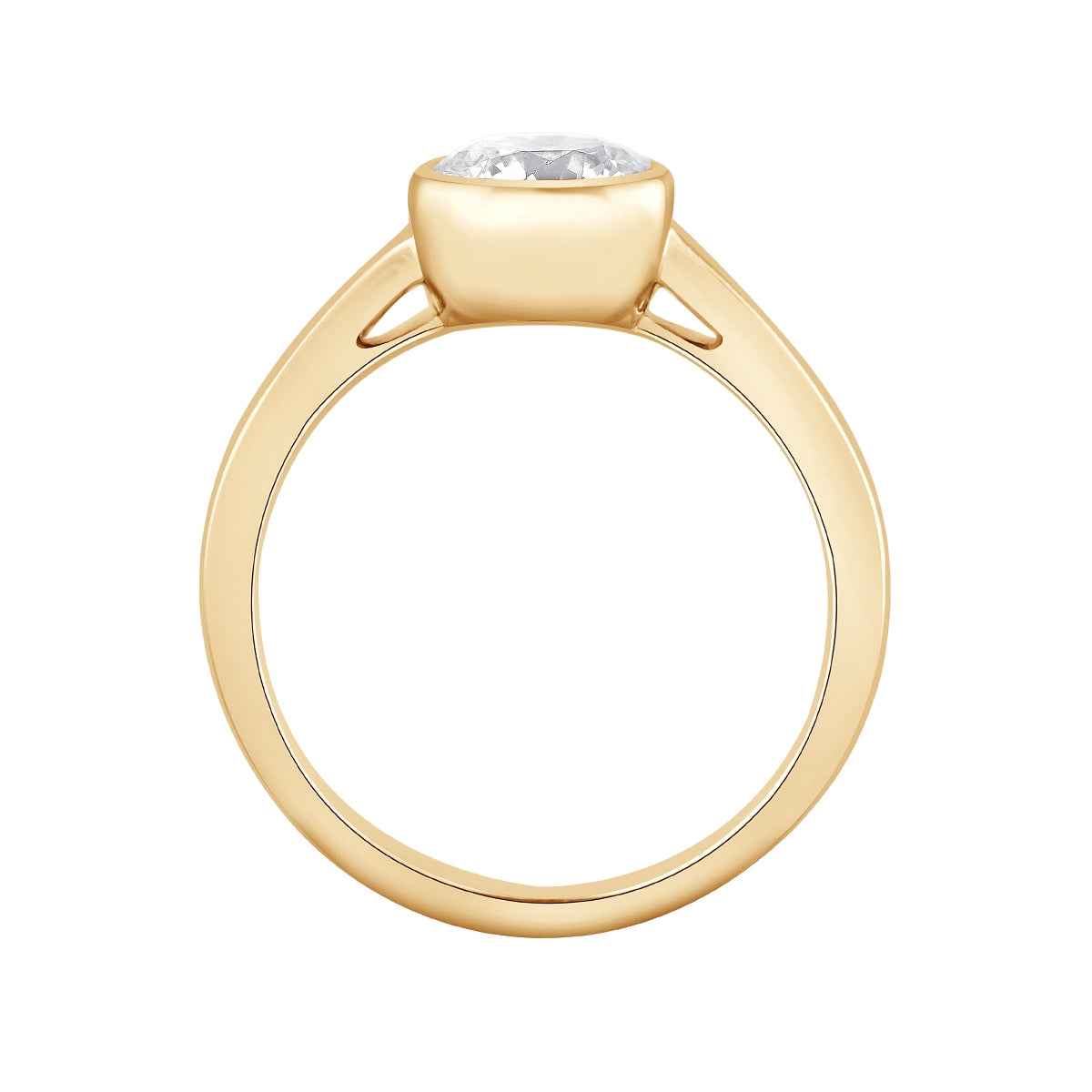 Adamante 1 ct. tw. Lab-Grown Round Brilliant Diamond Solitaire Engagement Ring in 14K Yellow Gold front view (3)