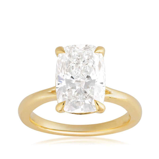Adamante 4 ct. tw. Lab-Grown Elongated Cushion Diamond Solitaire Engagement Ring in 14K Yellow Gold