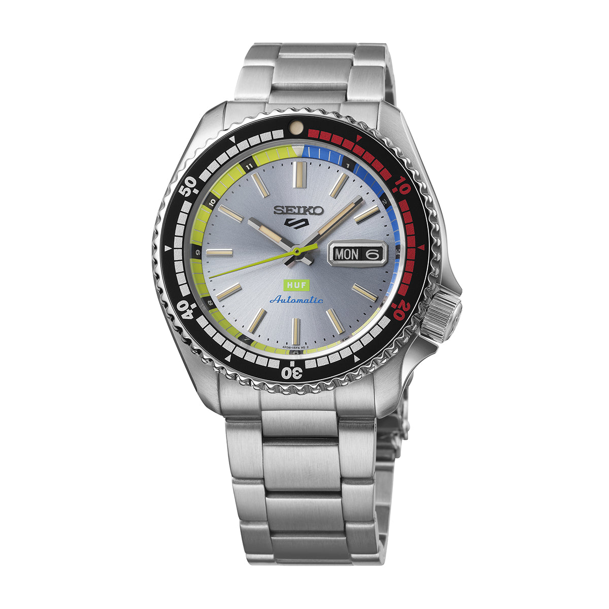 huf automatic silver dial seiko watch